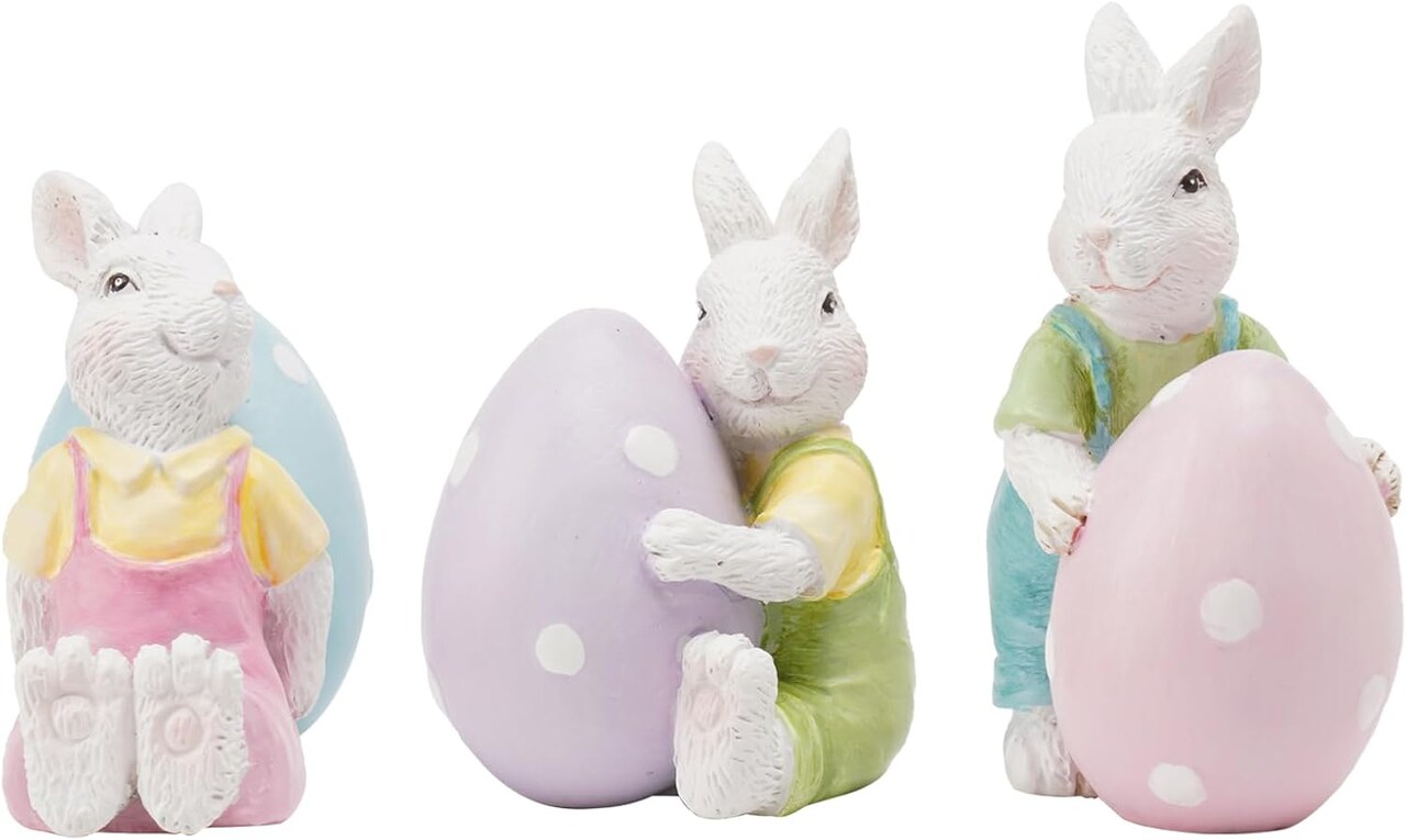 Spring Easter Bunny Eggs Decoraion - Cute Bunny Easter Decorations for The Home/Spring/Weddings Set of 3